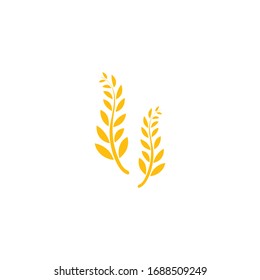 Diseño de icono vectorial de plantillas de logotipos de trigo agrícola