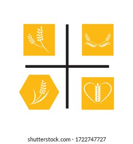 Agriculture wheat Logo Template vector icon design illustration