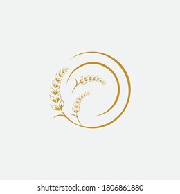 Diseño de iconos de la plantilla de logotipo de trigo agrícola