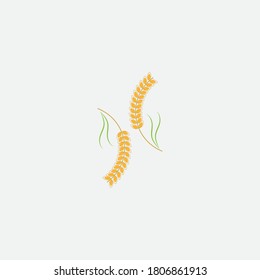 Diseño de iconos de la plantilla de logotipo de trigo agrícola