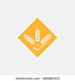 Diseño de iconos de la plantilla de logotipo de trigo agrícola