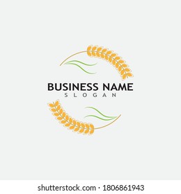 Agriculture wheat Logo Template vector icon design