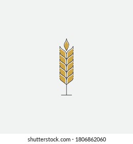 Diseño de iconos de la plantilla de logotipo de trigo agrícola