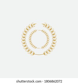Diseño de iconos de la plantilla de logotipo de trigo agrícola