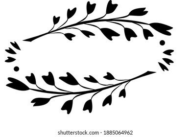 Agriculture Wheat Logo Template Vector Icon Design Silhouette (Black Color). Title Border. Nature, Marketing, Business Concept.