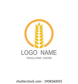Agriculture wheat Logo Template vector icon design