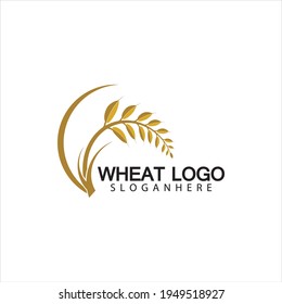 Diseño de iconos vectoriales de la plantilla del logotipo del trigo agrícola