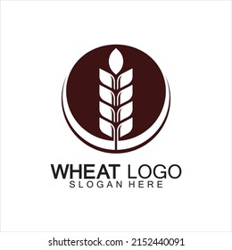 Diseño de iconos vectoriales de la plantilla del logotipo del trigo agrícola