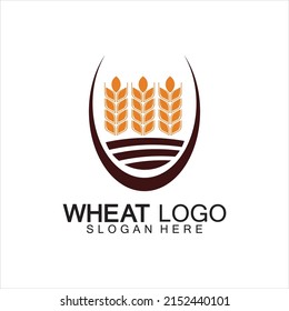 Agriculture Wheat logo template vector icon design