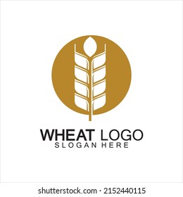 Diseño de iconos vectoriales de la plantilla del logotipo del trigo agrícola