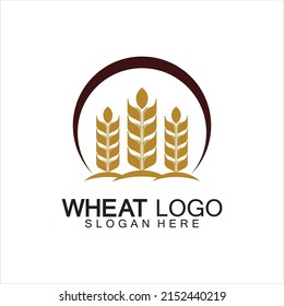 Agriculture Wheat logo template vector icon design