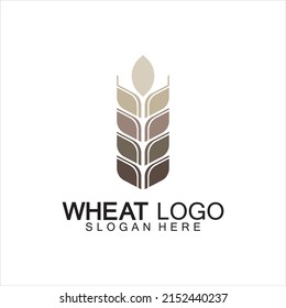 Diseño de iconos vectoriales de la plantilla del logotipo del trigo agrícola