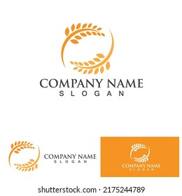 Agriculture Wheat logo template vector icon design