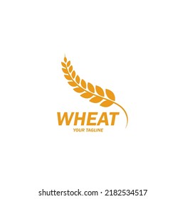 Icono del vector de plantilla de logotipo de trigo agrícola