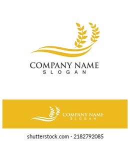 Agriculture Wheat logo template vector icon design