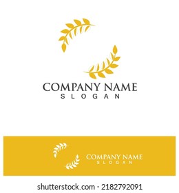 Agriculture Wheat logo template vector icon design