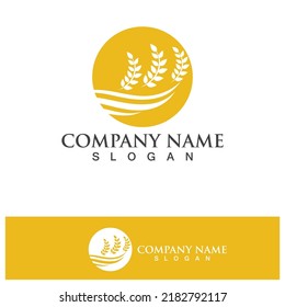 Agriculture Wheat logo template vector icon design