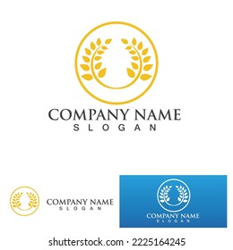 Agriculture Wheat logo template vector icon design