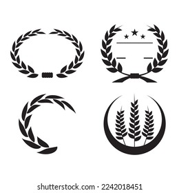 Diseño de iconos de la plantilla de logotipo de trigo agrícola