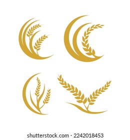 Agriculture wheat Logo Template vector icon design