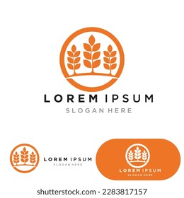 Agriculture Wheat logo template vector icon design