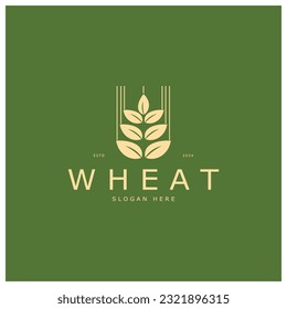 Agriculture Wheat logo template vector icon design