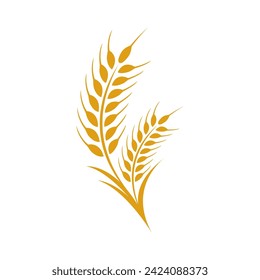 Diseño de iconos de la plantilla de logotipo de trigo agrícola