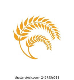 Diseño de icono de vector de plantilla de logotipo de trigo agrícola