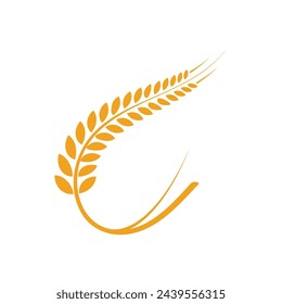 Diseño de icono de vector de plantilla de logotipo de trigo agrícola