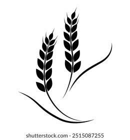 Agriculture wheat Logo Template vector icon design. Editable Stroke.  Vector illustration flat style Eps 10. 