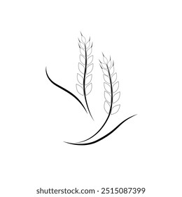 Agriculture wheat Logo Template vector icon design. Editable Stroke.  Vector illustration flat style Eps 10. 