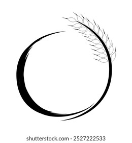 Agriculture wheat Logo Template vector icon design. Editable Stroke.  Vector illustration flat style Eps 10. 