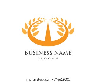 Agriculture wheat Logo Template vector icon design 