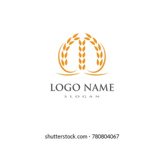 Agriculture wheat Logo Template vector icon design 
