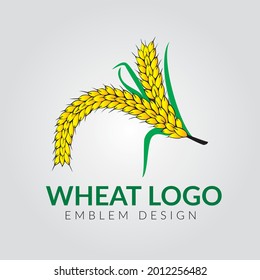 Icono del vector del logotipo del trigo agrícola