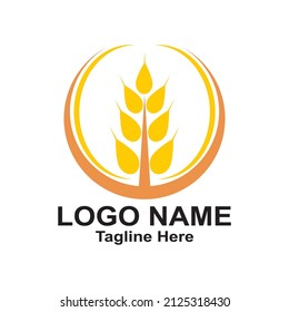 Agriculture Wheat Logo Vector On White Stock Vector (Royalty Free ...