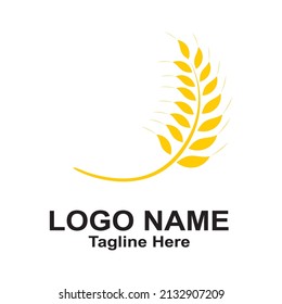Agriculture wheat logo vector on white background
