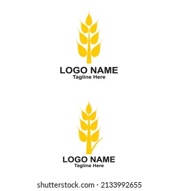 Agriculture wheat logo vector on white background