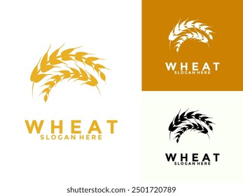 Agriculture Wheat logo vector, Seed Wheat logo design template