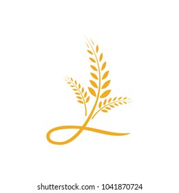 Agriculture wheat logo vector template icon design