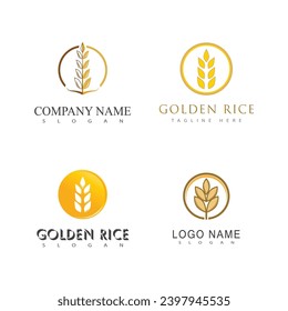 Agriculture wheat logo vector template symbol design