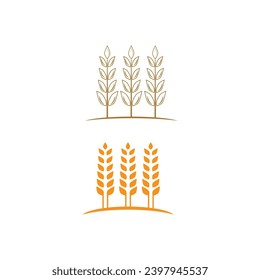 Agriculture wheat logo vector template symbol design