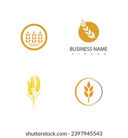 Agriculture wheat logo vector template symbol design