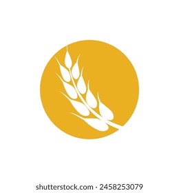 Plantilla y símbolo del Vector del logotipo del trigo agrícola