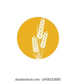 Agriculture wheat logo vector template and symbol