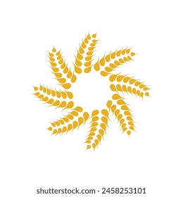 Agriculture wheat logo vector template and symbol