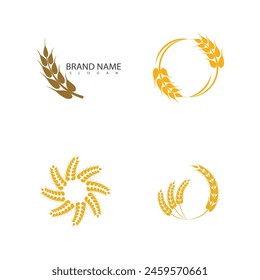 Agriculture wheat logo vector template and symbol