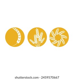 Agriculture wheat logo vector template and symbol