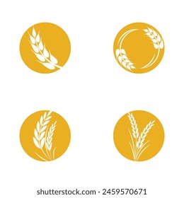 Agriculture wheat logo vector template and symbol