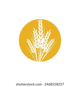 Plantilla y símbolo del Vector del logotipo del trigo agrícola
